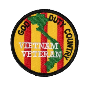 US Military Vietnam Veteran God Duty Country Iron On Patch