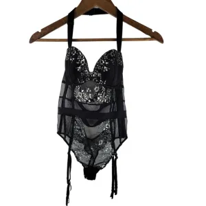 Victoria Secret Black/Silver Stunning Lingerie 34B