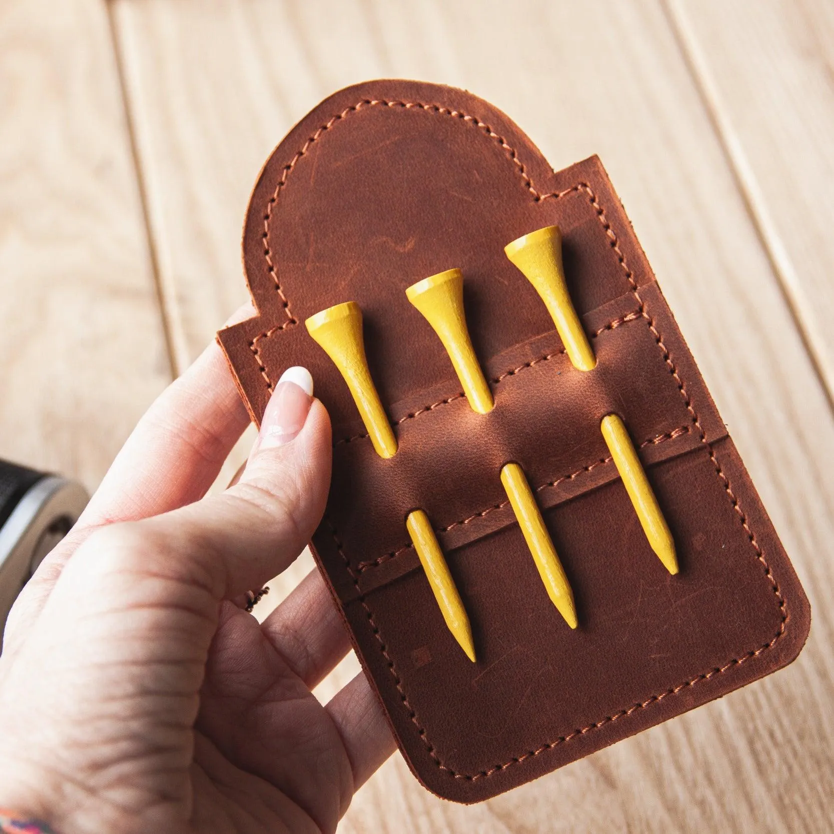 Vintage Leather Golf Tag | Brown