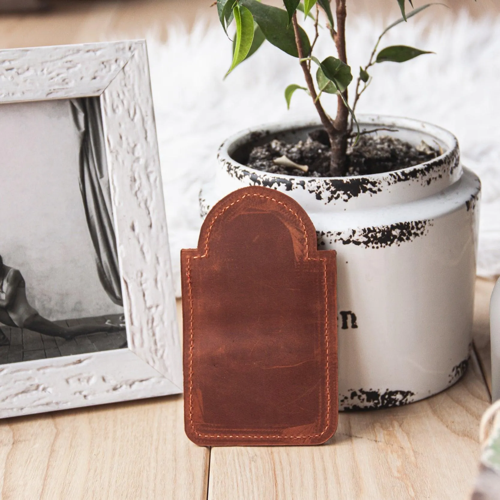 Vintage Leather Golf Tag | Brown