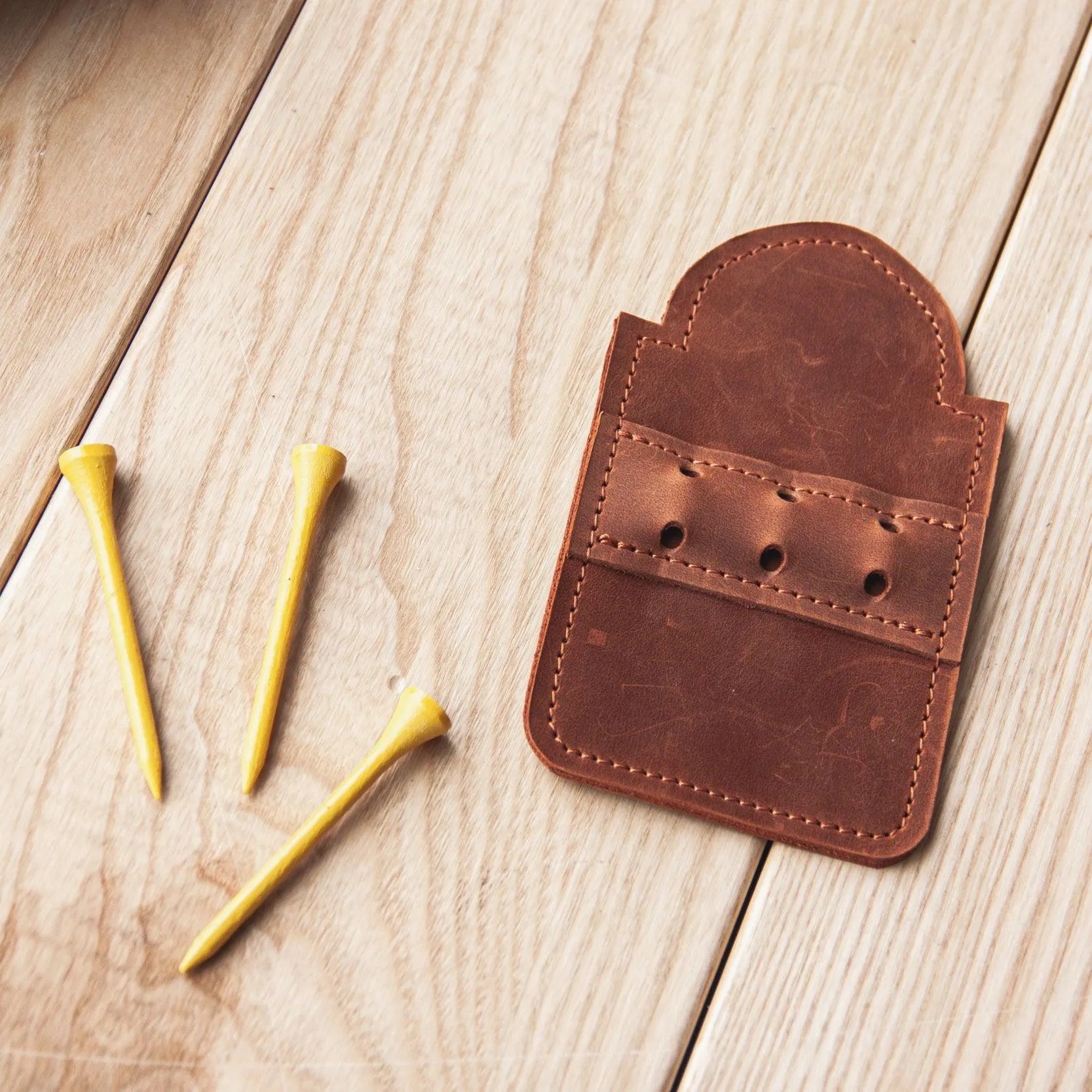 Vintage Leather Golf Tag | Brown