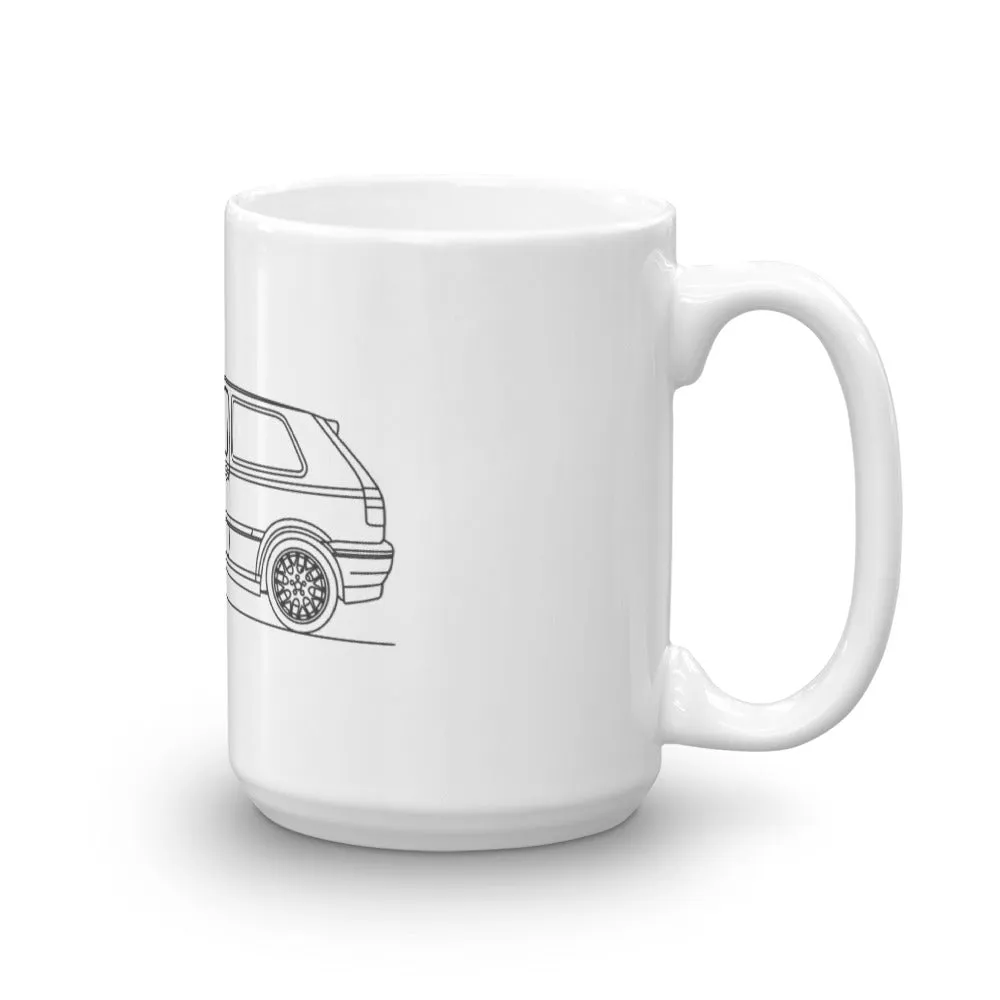 Volkswagen Golf GTI MK3 Outline Mug