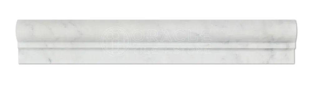 White Bianco Carrara Marble 2x12 Ogee Chair Rail Liner Trim