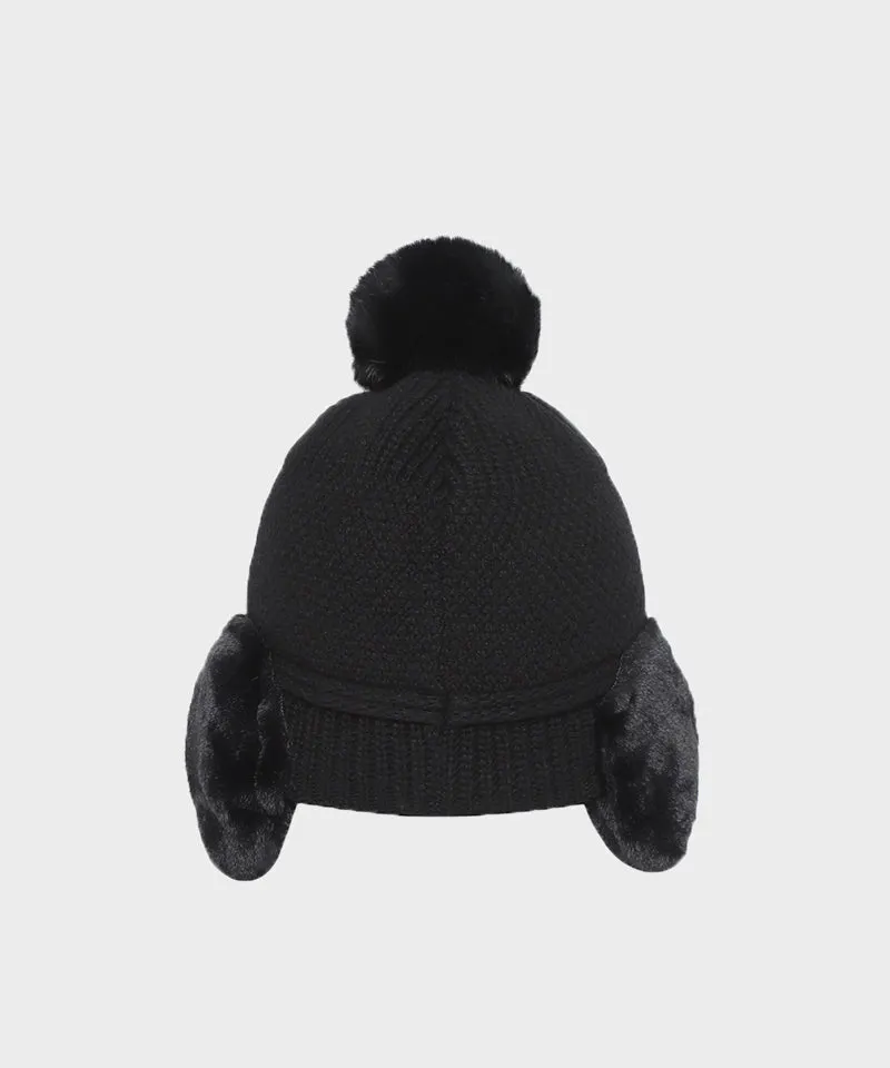 WideAngle: Co Integrated Earflap Knit Cap - Black