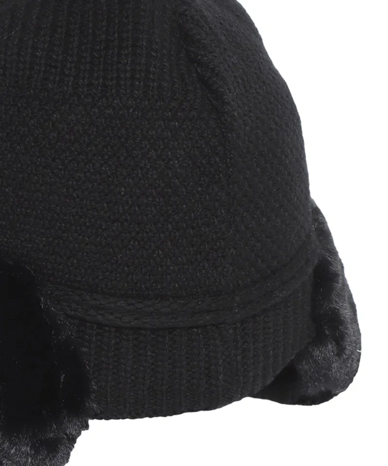 WideAngle: Co Integrated Earflap Knit Cap - Black