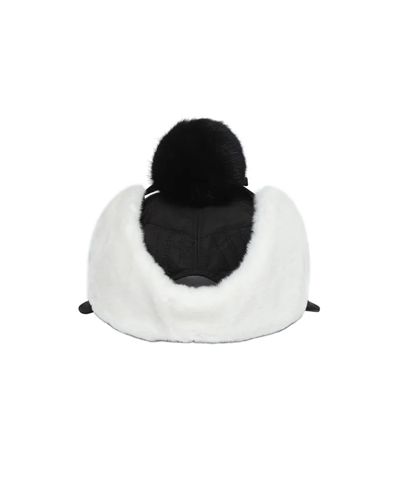 WideAngle: Co Quilted Modified Earflap Cap L - Black
