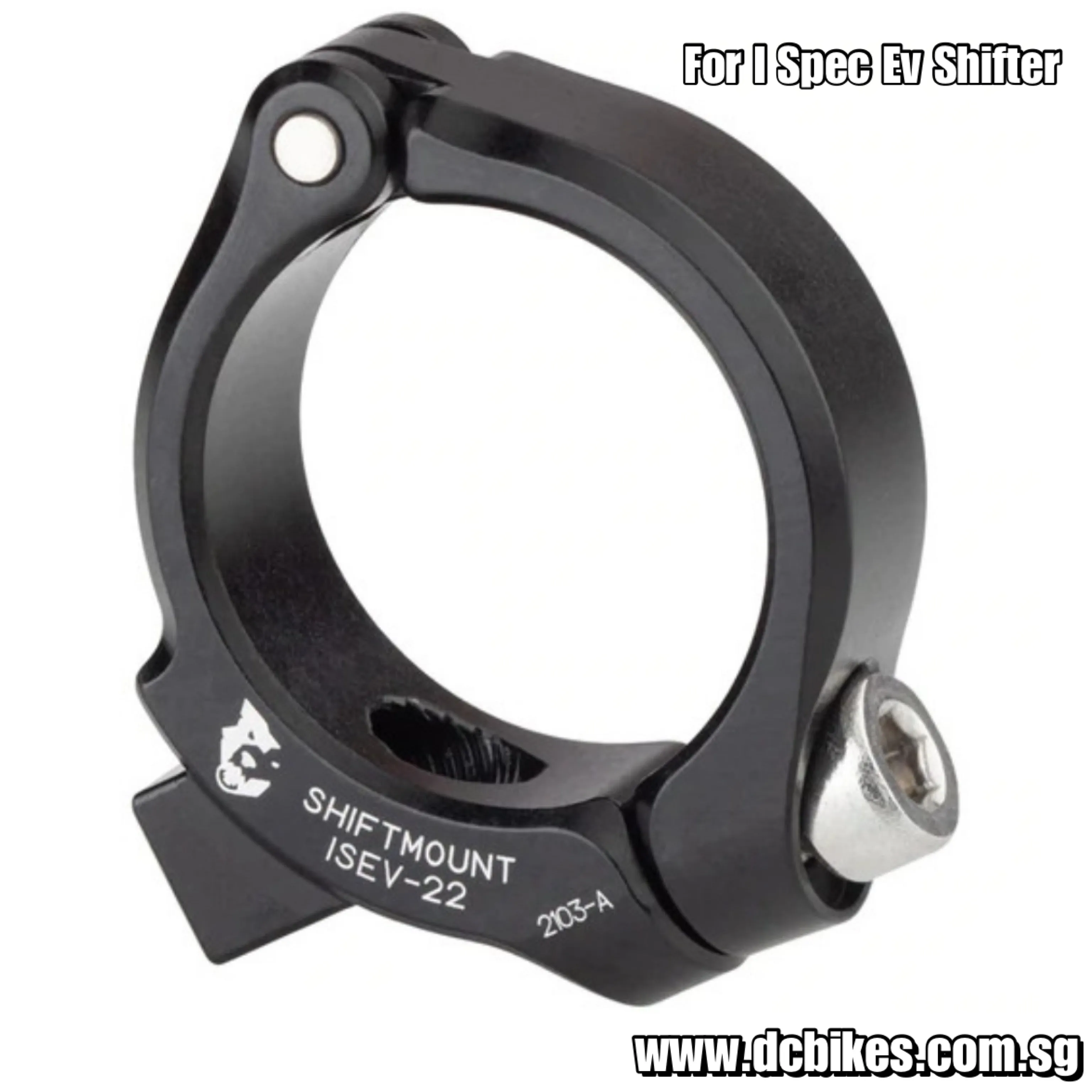 Wolf Tooth ShiftMount Clamp For Mounting Shimano I Spec EV Shifter to MTB Handlebar - 22.2mm Black Clamp (1 Piece)