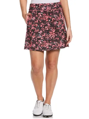 Womens Allover Mini Floral Print Skort