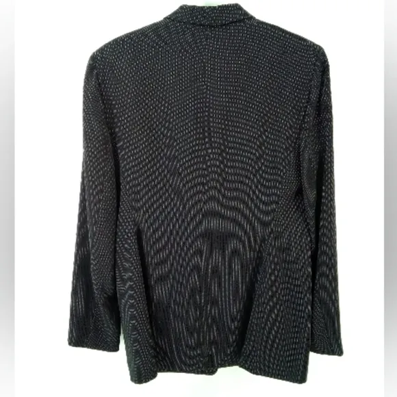 Y2K Jones New York black blazer white dots 8 suit jacket shoulder pads lined