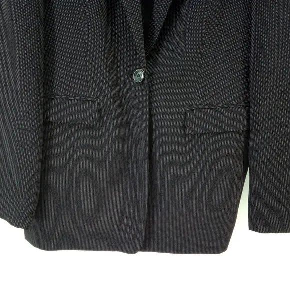 Y2K Jones New York black blazer white dots 8 suit jacket shoulder pads lined