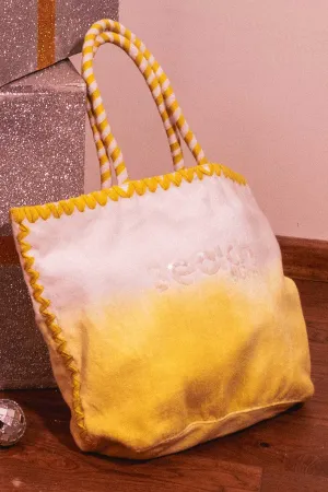 Yellow & White Cotton Mini Bag