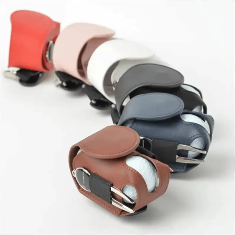 Yy high quality leather golf ball pouch bag outdoor leather golf ball pouch golf ball waist bag