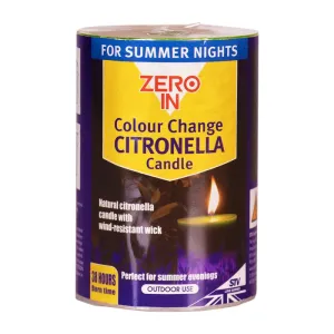 Zero in Citronella Colour Change Pillar Candle